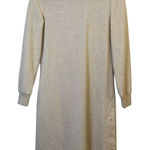 Vintage 1960s Fred Rothschild Off White Long Slv Simple Sweater Dress Size 10 Photo 0