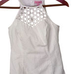 Lilly Pulitzer  Larina Halter Top Crochet Eyelet Size 0 White Preppy Coastal Photo 0