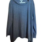 Coldwater Creek Cowl Neck Top Womens 3X 24W 26W Multicolor Stripe Stretch Blouse Photo 0
