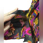 Vintage drop waist skirt in beautiful 100% silk floral design size 6 EUC Black Photo 3
