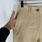 Boden Crop Linen Straight Wide Leg Trouser Tan Oatmeal Size 4 Photo 5