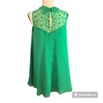 ASOS | Tiny FLAW Women's Green Lace Button Back Halter Shift Dress Sz 8 Photo 1