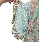 Umgee Womens Kimono 1X Floral Animal Mixed Print Ruffle Sleeve Boho Indie Sleeze Photo 3