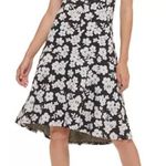 Tommy Hilfiger  Floral Knit Fit & Flare Midi Dress Black Multi 10 Photo 0