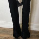 Ralph Lauren Black Suede Knee-high Boots (designer Brand) Photo 2