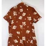 Storia Womens Romper Rust The Faded Daisy Print Playsuit Short Sleeve Boho Small Photo 8