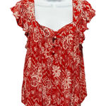 Angie Y2K Women Cropped Babydoll Top S Floral Beachy Cottagecore Boho Peasant Photo 0