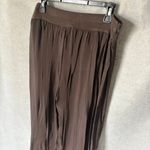 Belle France Brown Gaucho Pants Size M Silk Blend Flowy Boho Size M Photo 2