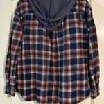 Blue and Purple Flannel with Hood Size XS Photo 1