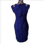 Joseph Ribkoff  Bodycon Shoulder Cutout Blue Dress Size 8 Photo 5