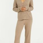 Sanctuary NWT Women’s Ribbed Cardigan Sweater Front Pockets Heather Truffle L Photo 1