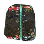 Floral Black Bible Cover with Inspirational Quote Photo 2