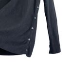 ZARA  Knit Women Top S Black Round Neck‎ Long Slit Sleeve Side Snap Rocker Goth Photo 3