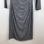 Ralph Lauren  Dress Women 4 Gray Ruched Boat Neck Long Sleeve Stretch Career Work Photo 2