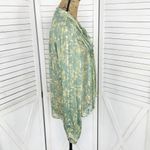 Rag and Bone  Sachi Pleated Floral Print Sheer Blouse Sage Green Small Photo 4