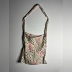 Free People Lightweight Hippie Floral Beachy Linen Semi Sheer Shopper Tote Bag Photo 1