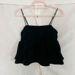 Urban Outfitters  Olivia Velvet Peplum Babydoll Cami Black  Photo 2
