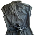 Banana Republic  Shirt Dress Tie Belt Black Size 12 Tall Stretch Pockets Photo 4