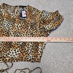 Maje Lipard Leopard Print Wrap Crop Top Sz 3/L Puff‎ Sleeve Tie Waist NWT $265 Photo 11