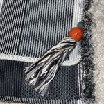 Loo Loo Bags Flap Clutch Fringe Boho Removable Tassel NWT 13.5” x 8.5” Gray Photo 1