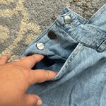 Denim Distressed Skirt Overalls Blue Medium Photo 1