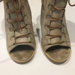 Very Volatile  • Tan peep toe lace up heels Size 9 Photo 2
