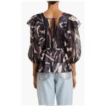 Ted Baker Jamyna Metallic Abstract Floral Blouse Size 6 Photo 4