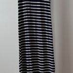 Seraphine Navy White Stripe Maxi Dress Tank Sleeveless Boat Neck Size US 2 Blue Photo 0