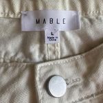 Mable Boutique White High Rise Straight Leg Distressed Hem Jeans Size Large Photo 5