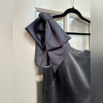 Eliza J Smokey Charcoal Grey Velvet One-Shoulder Formal Gown Size 12 Large Photo 7