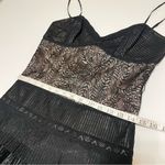 BCBGMAXAZRIA ostrich feather trim mini dress, lace inlay, nude satin lining,sz 4 Photo 4