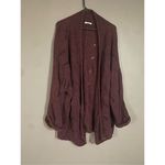 Maurice's Maurice’s Maroon Chinky Knit Open Front Cardigan Size 2XL Photo 1