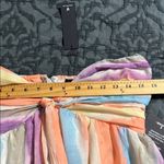 Lulus  size medium peach multi striped midi dress and scarf set new with tags Photo 6