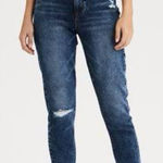 American Eagle AE Highest Rise Mom Distressed Raw Hem Denim Jeans Photo 0