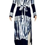 L'Agence L’AGENCE Mahika Ribbed Knit Duster Cardigan, Dark Teal Tie Dye, XS Photo 7