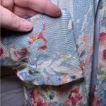 J JILL Linen Blend Watercolor Floral Print Duster Cardigan Sweater Colorful Sz M Blue Size M Photo 3