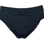 Decree Last chance…Black High Waist Bikini Bottom Swim Brief Swimsuit Ribbed 2X New Photo 1