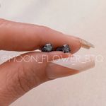 Tiny Black Rainbow CZ Flat Back Earrings Photo 1