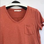 prAna Womens Foundation Short Sleeve V-Neck Terra Heather Burnt Orange Tee Small Photo 1