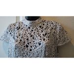 Premier Amour Women High Neck Short Sleeve Jumpsuit with Grey Lace Bodice Sz12 Black Size 12 Photo 1