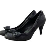 Gianni Bini Womens Black Sparkle 3" Pump Heel Shoes with Bow 8M Photo 0
