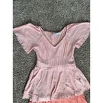 Anthropologie  polagram midi dress spring summer pink monochrome ruffle flutter M Photo 5