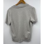 J.Crew Womens Gray Short Sleeve Knit Polo Shirt With Cashmere Size Medium Photo 3