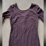 Athleta ‎ Women’s Illusion Body Con Dress Brown Zip Back Long Sleeve Sz Small Photo 2