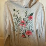Selena Gomez  Zip-Up Floral Graphic Hoodie Grey Photo 1