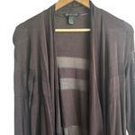 INC Women Drape Cardigan M Brown Open Front Sheer Mesh Panels Whimsigoth Boho Size M Photo 5