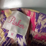 Parker  Silk Chevron Print Strapless Mini Dress Size Medium Photo 10