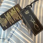 Diane Gilman Striped Denim Double Breasted Jacket Blue White Size Small Preppy Photo 6