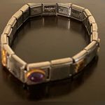 Vintage Manuel Zed Stainless Steel Link Charm Bracelet Italian Puzzle | Unisex Silver Photo 1