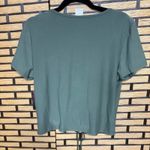 No Boundaries  Olive Green Lace Up Crop Top Size XL‎ Photo 1